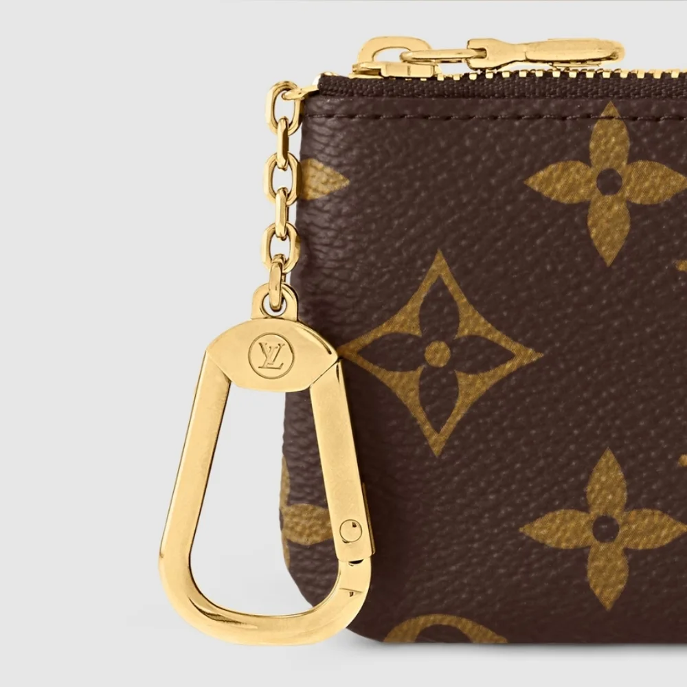 Louis Vuitton Monogram Canvas Key Pouch in Brown with Gold Hardware